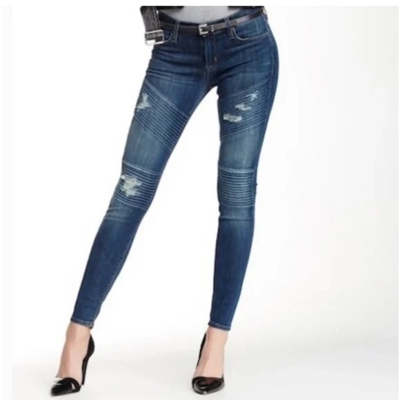 Hudson Brooklyn Moto Super Skinny Jeans Size 26 Walk of Fame - Picture 3 of 17